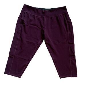 Game Time leggings. Maroon. Crop. Size 2X.